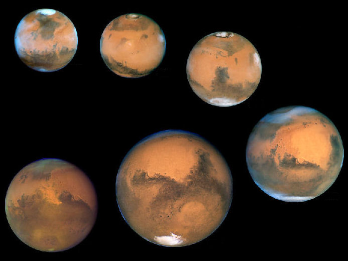 Multiple Views of Mars at Opposition, 1995-2005